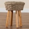 Bali & Pari Denver Modern Bohemian Natural Seagrass and Acacia Wood Stool 243-13534-ZORO - alternate 8